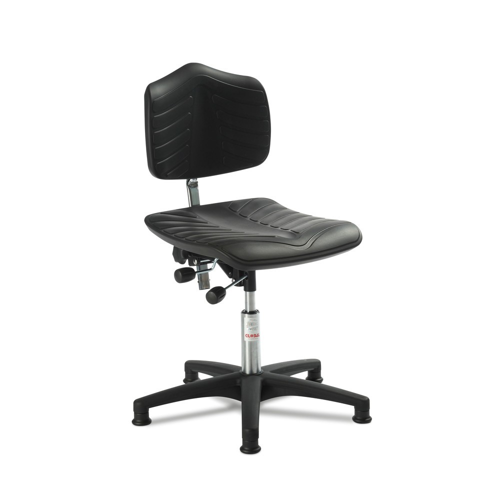 Produktabbildung Nr. 1: Global Stole A/S Werkdraaistoel Premium, voorgevormde zitting van PU-schuim supersoft, zithoogte 570-760 mm, vloerglijders, kunststof onderstel
