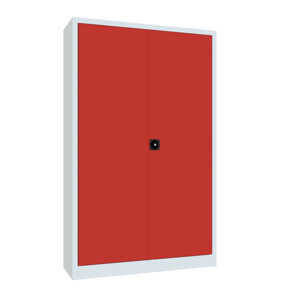 Produktabbildung Nr. 1: Grote draaideurkast PAVOY, 4 legborden, hxbxd 1.950 x 1.200 x 400 mm, vuurrood, lichtgrijs