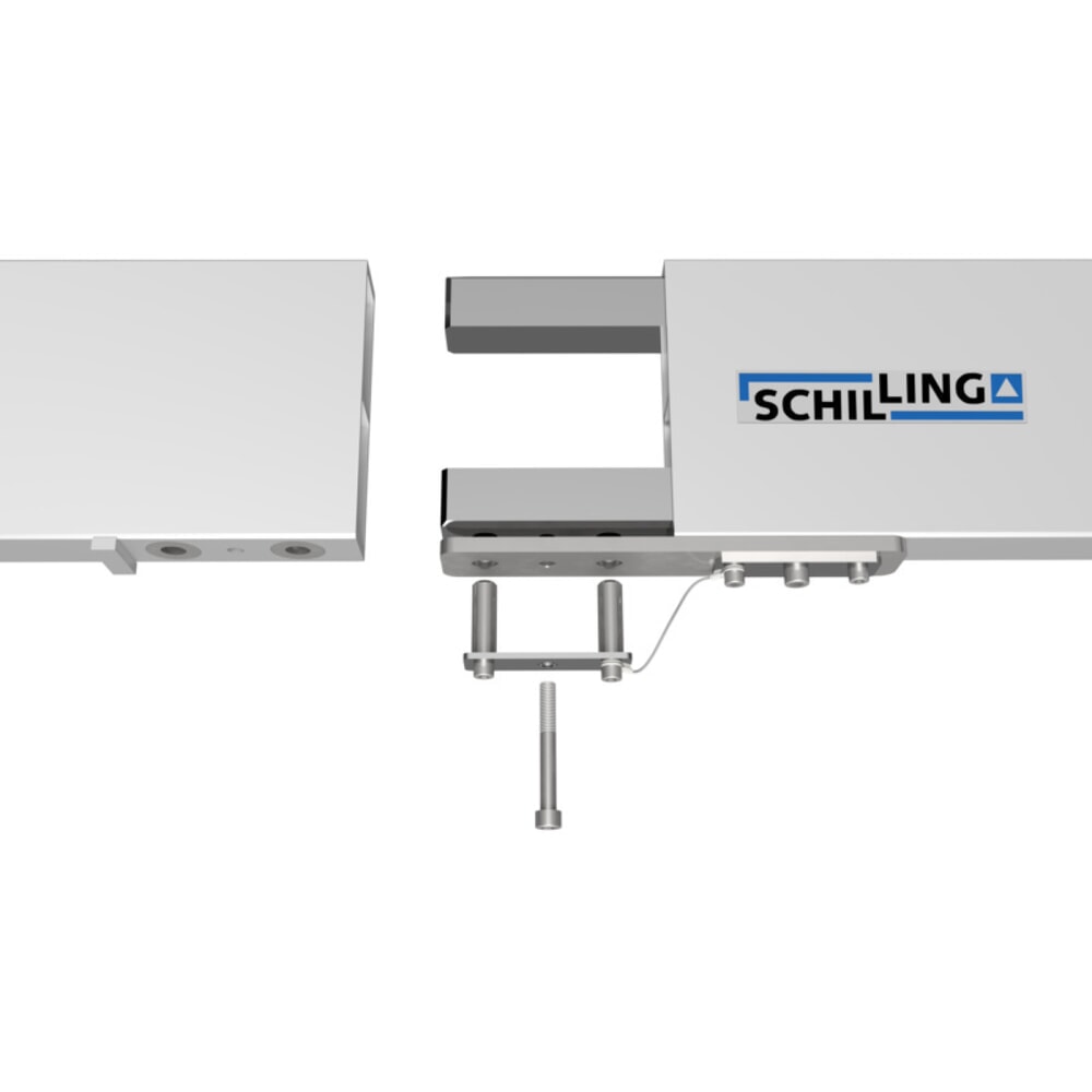 N° de l'image du produit 10 : Portique de levage SCHILLING en aluminium avec double traverse divisible, mobile, point d'accrochage 2 613-3 363 mm, longueur 6 000 mm, capacité de charge 2 000 kg