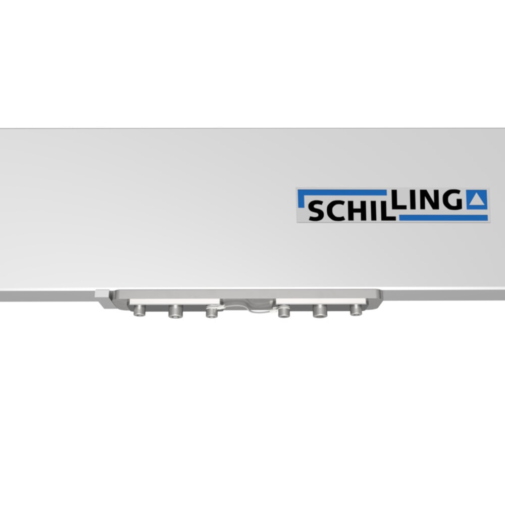 N° de l'image du produit 11 : Portique de levage SCHILLING en aluminium avec double traverse divisible, mobile, point d'accrochage 2 613-3 363 mm, longueur 6 000 mm, capacité de charge 2 000 kg