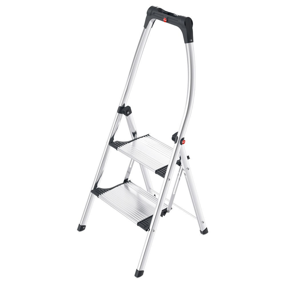 Product afbeelding: Hailo Klapptritt, Plattformhöhe 490 mm, Stufen einschl. Plattform 2, Aluminium mit Anti-Rutsch-Riffelung