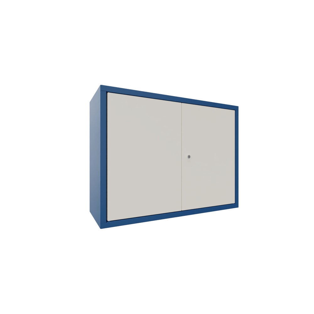 Product afbeelding: Hangkast PAVOY, hxbxd 600 x 800 x 300 mm, zuiver wit, gentiaanblauw