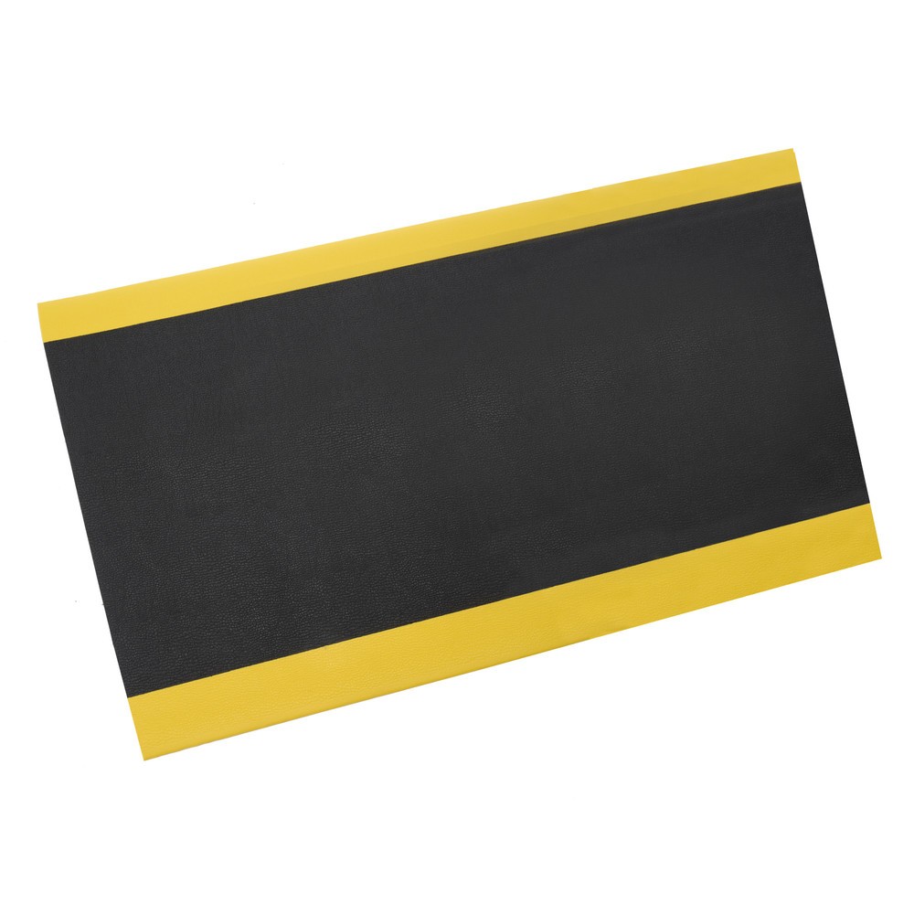 Produktabbildung Nr. 1: Tapis anti-fatigue HEMMDAL ErgoSoft Classic, texturé, monocouche, LxL 900 mm x 18 m, noir/jaune