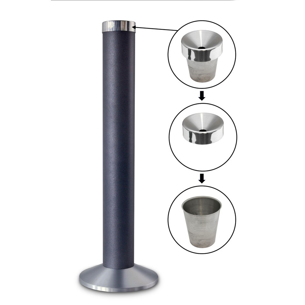 Produktabbildung Nr. 2: HEMMDAL Asbakzuil van aluminium, moonstone grijs