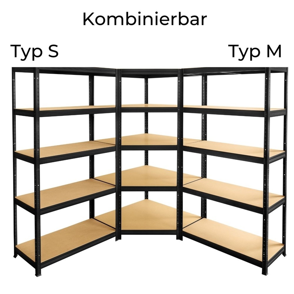 Produktabbildung Nr. 2: HEMMDAL Rayonnage d'angle pour charges lourdes, anthracite – 180 x 90 x 45 cm – jusqu'à 1 250 kg