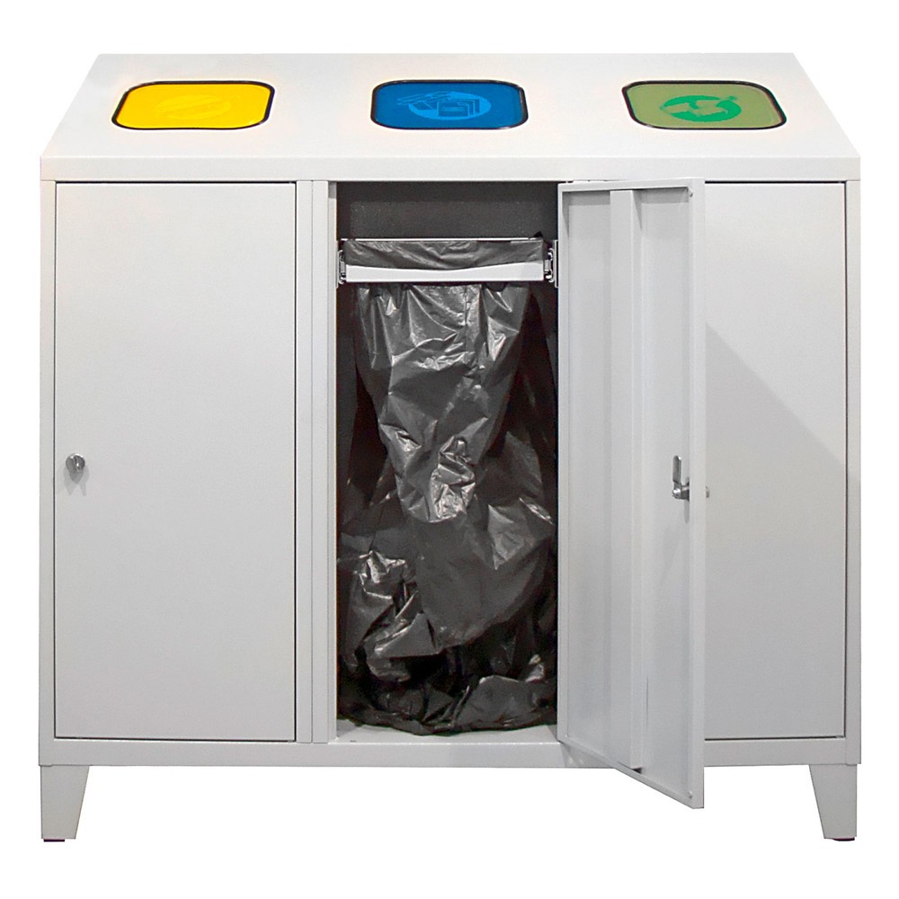 Produktabbildung Nr. 4: HEMMDAL recycling-afvalemmer Trio, met 3 zakkenhouders, elk 120 liter