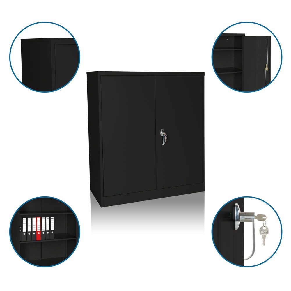 Produktabbildung Nr. 3: Armoire à dossiers hjh OFFICE COLOR AS 105 x 90 x 40 cm métal, noir