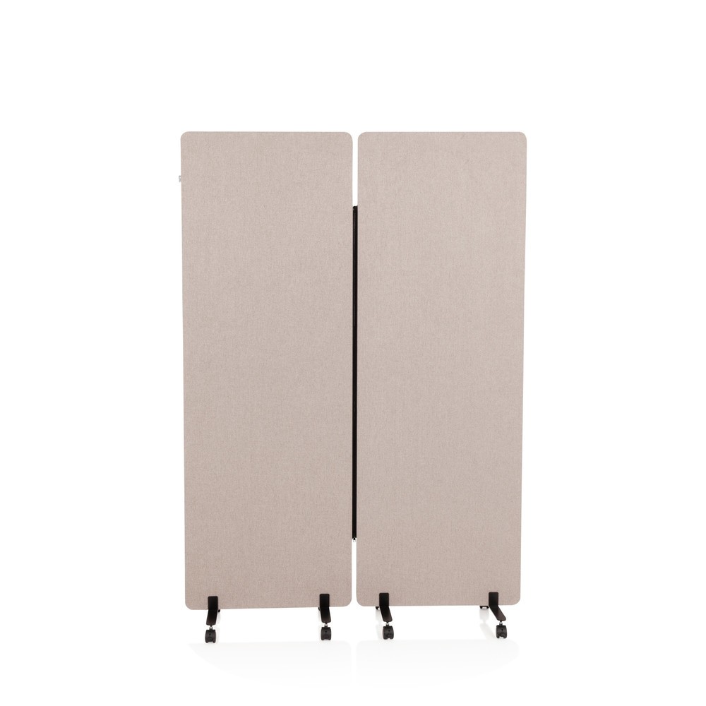 Produktabbildung Nr. 1: Verrijdbaar akoestisch scheidingswandsysteem hjh OFFICE FLEXMIUT set van 2, taupe