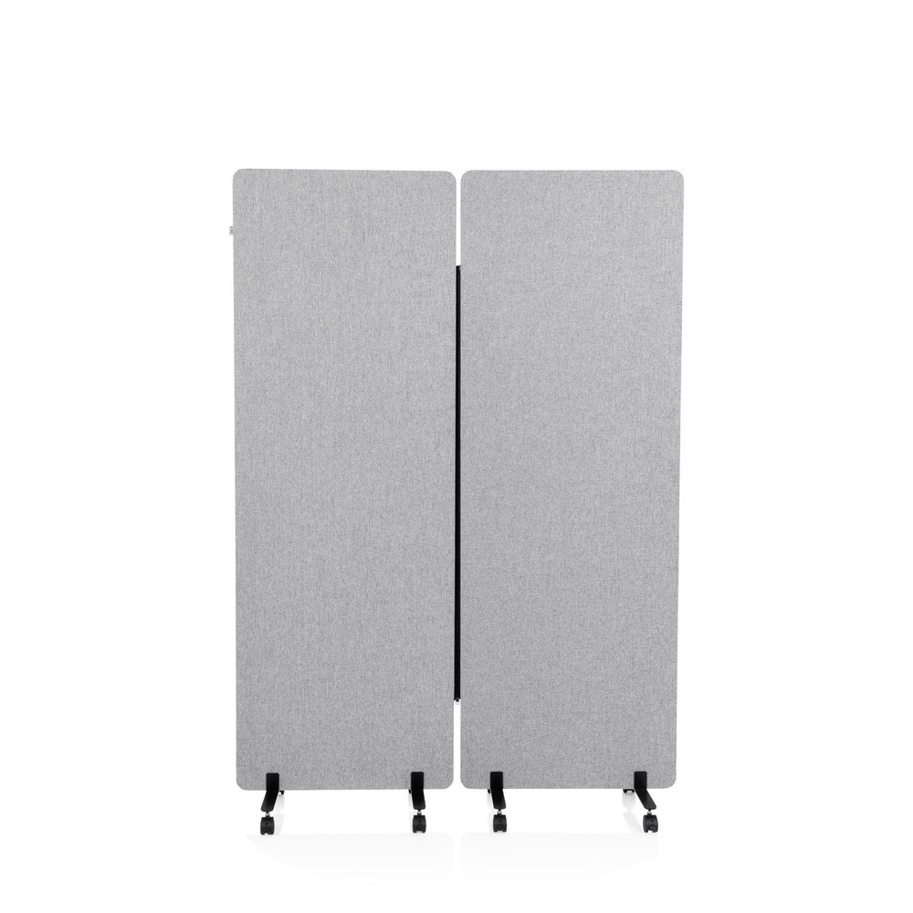 Produktabbildung Nr. 1: Verrijdbaar akoestisch scheidingswandsysteem hjh OFFICE FLEXMIUT set van 2, lichtgrijs