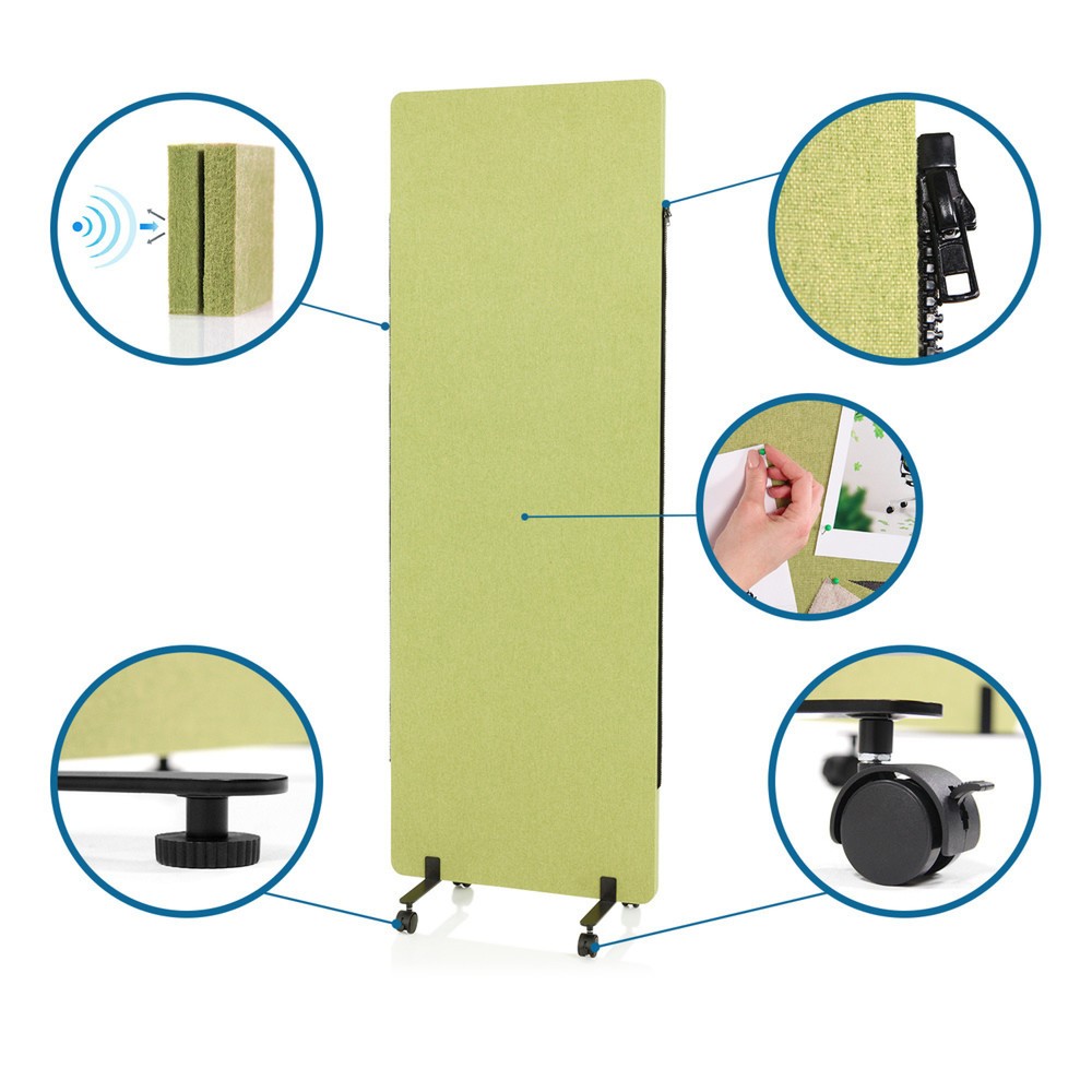 Produktabbildung Nr. 3: Verrijdbaar akoestisch scheidingswandsysteem hjh OFFICE FLEXMIUT set van 2, groen