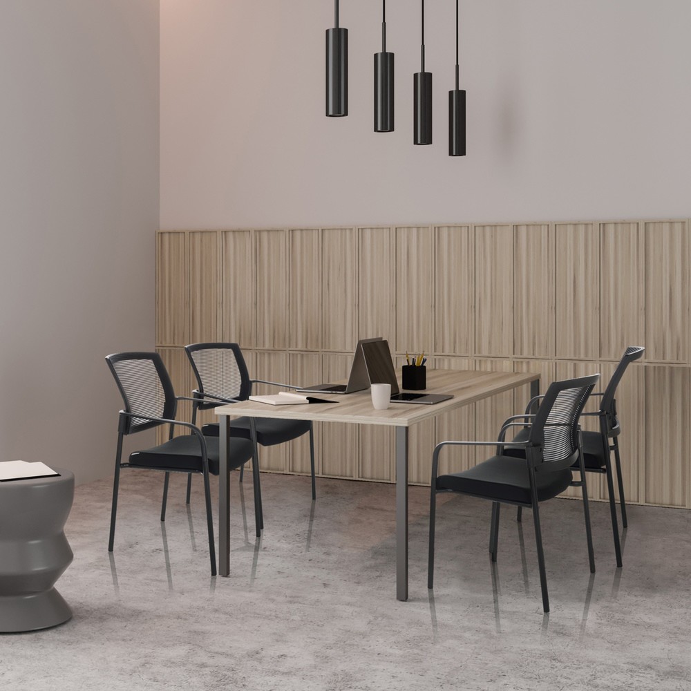 Produktabbildung Nr. 3: Bezoekersstoel / vergaderstoel hjh OFFICE MEET B netstof / stof, zwart