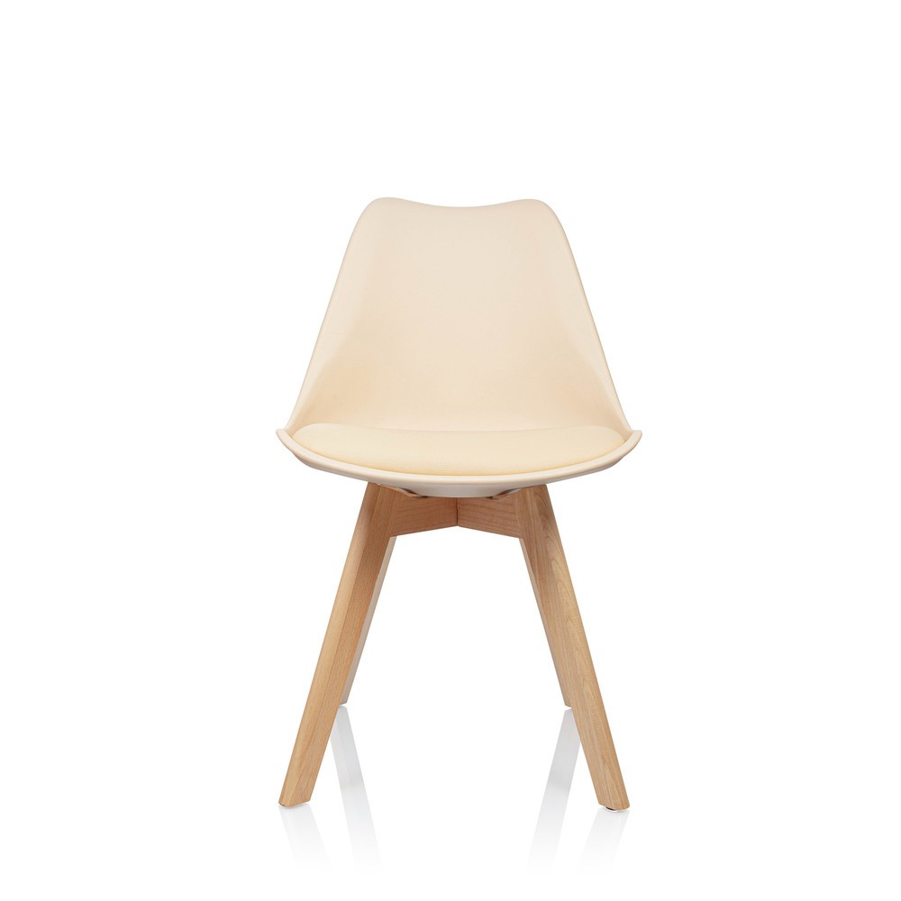 Produktabbildung Nr. 1: Bezoekersstoel / kuipstoel hjh OFFICE SCANDI kunststof, set van 4, beige