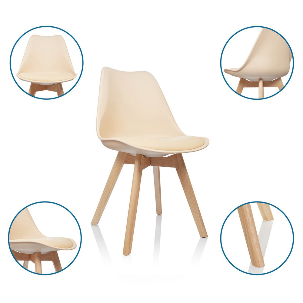 Produktabbildung Nr. 2: Bezoekersstoel / kuipstoel hjh OFFICE SCANDI kunststof, set van 4, beige