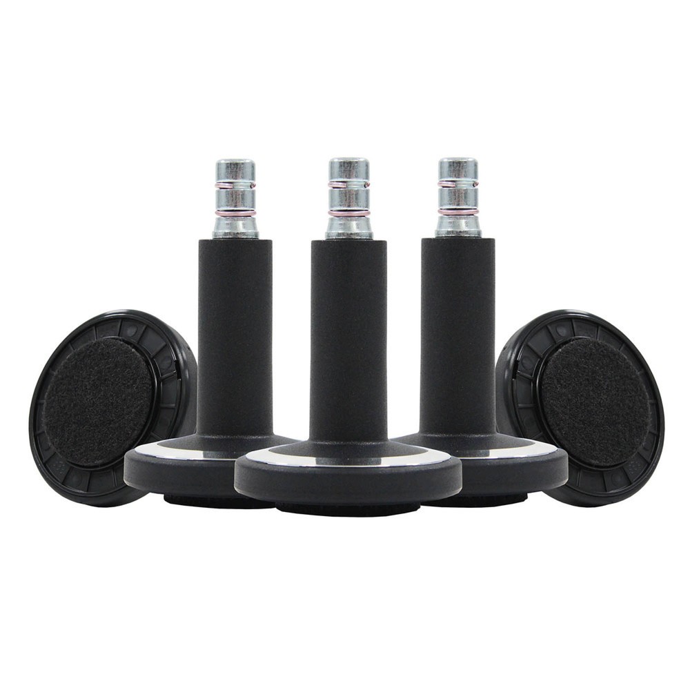 Produktabbildung Nr. 3: Vloerglijders 5x hjh OFFICE STATO-M pen 11 mm / 60 mm voetjes met vilt, (set van 5), zwart / chroom