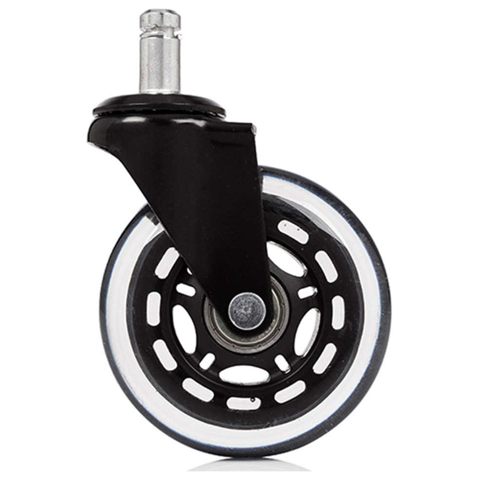 Produktabbildung Nr. 2: Wielen voor harde vloeren 5x hjh OFFICE ROLO SKATE 11 mm / 75 mm bureaustoelwielen zwart / transparant (set van 5)