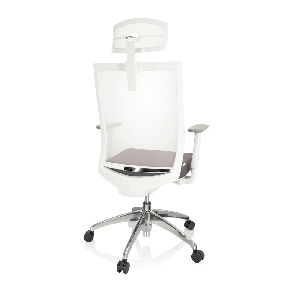 N° de l'image du produit 11 : Siège de bureau / siège pivotant hjh OFFICE ASPEN WHITE PRO maille transparente / assise tissu, gris