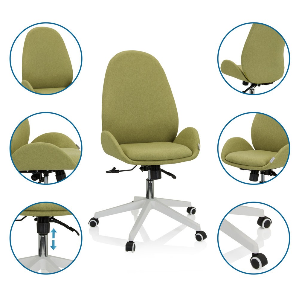 Productafbeelding nr. 4: Bureaustoel / draaistoel hjh OFFICE AVEA I stof, groen