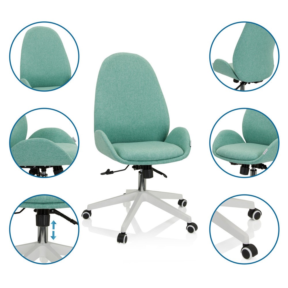 Productafbeelding nr. 4: Bureaustoel / draaistoel hjh OFFICE AVEA I stof, aqua