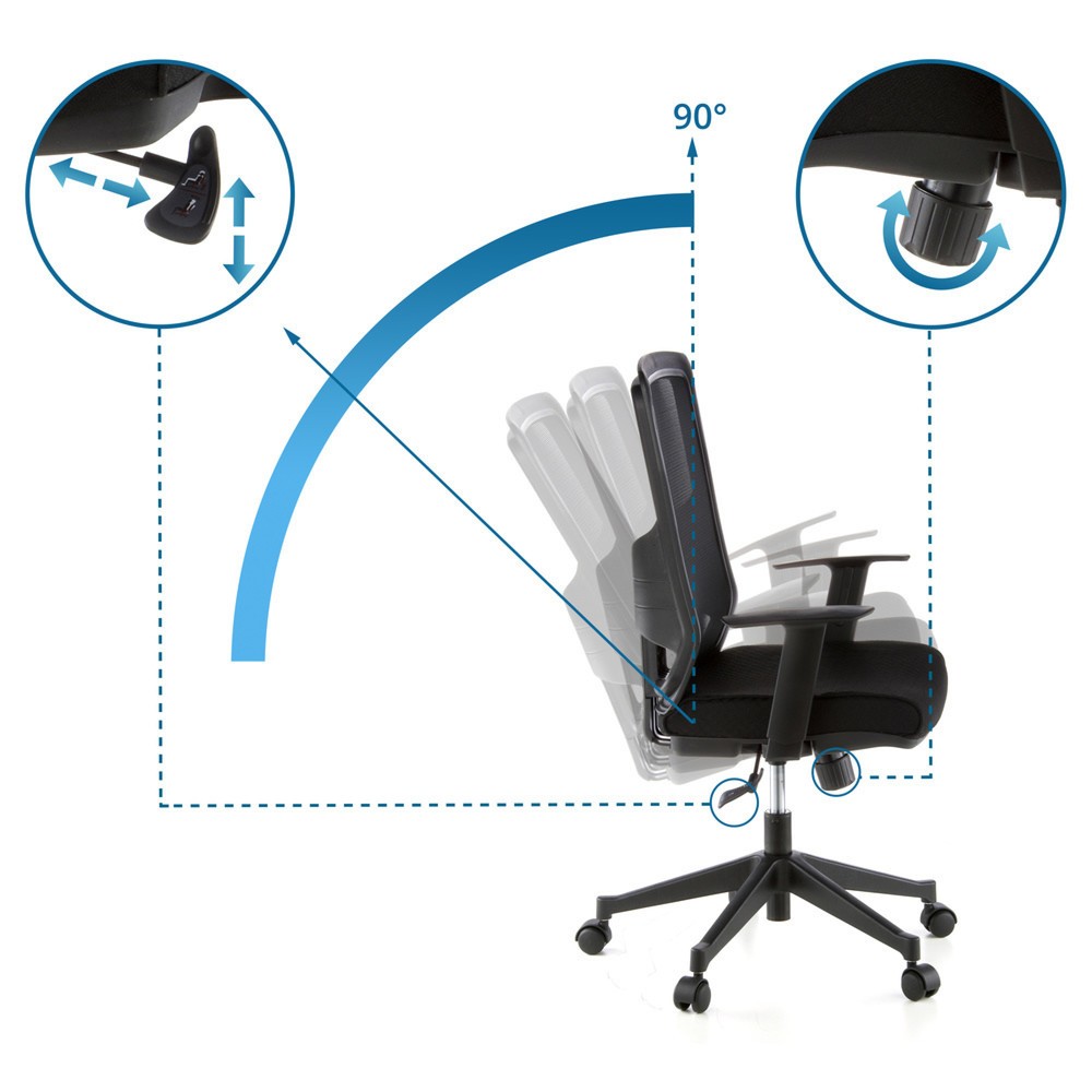 Productafbeelding nr. 10: hjh OFFICE Bürostuhl / Chefsessel LAVITA Stoff, schwarz