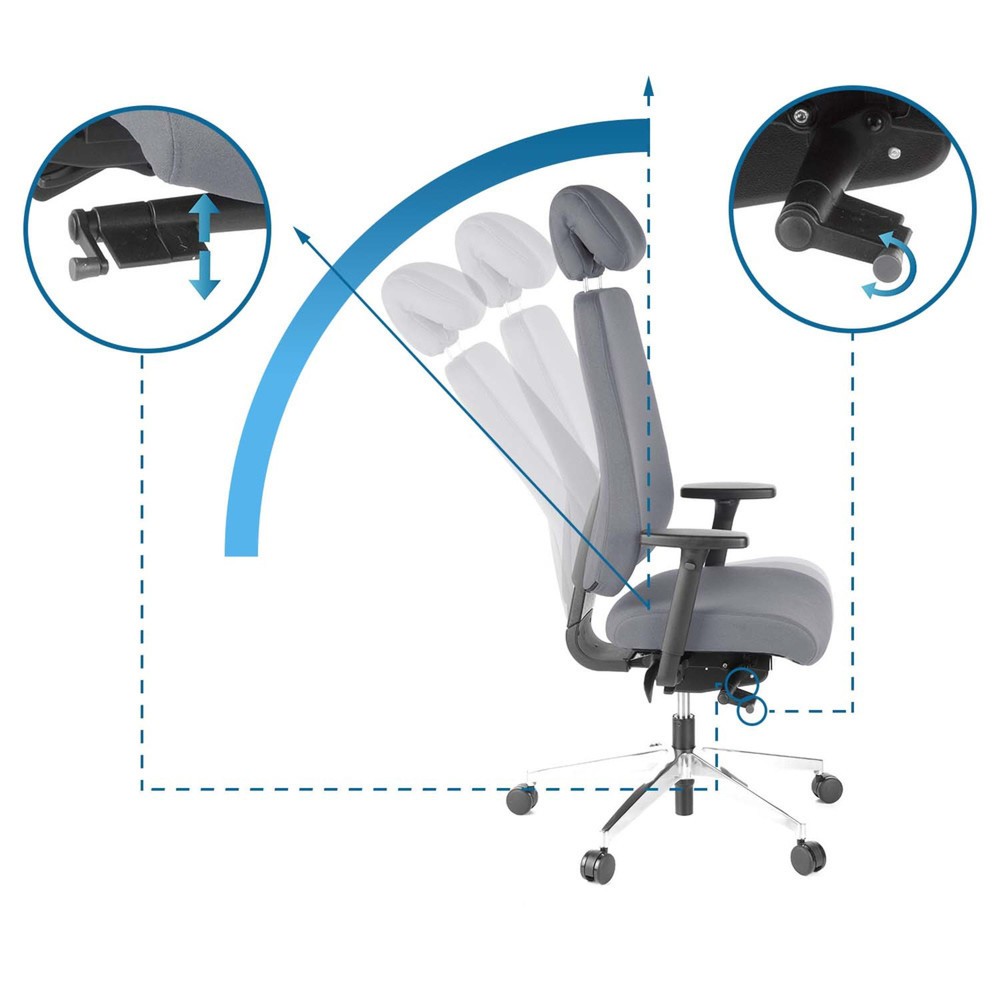 Produktabbildung Nr. 10: Siège de bureau / fauteuil de direction hjh OFFICE PRO TEC 400 tissu, anthracite
