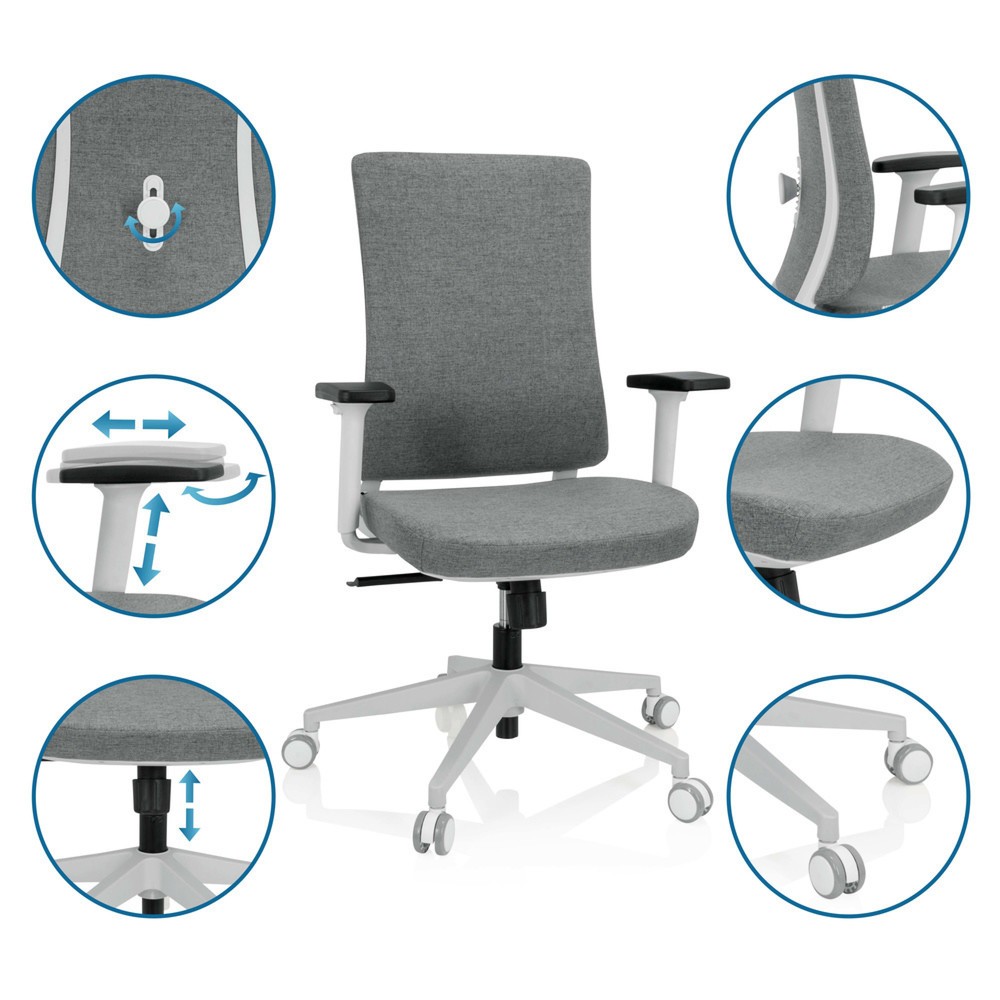 Produktabbildung Nr. 3: Bureaustoel / draaistoel hjh OFFICE COMFIO WP stof, grijs