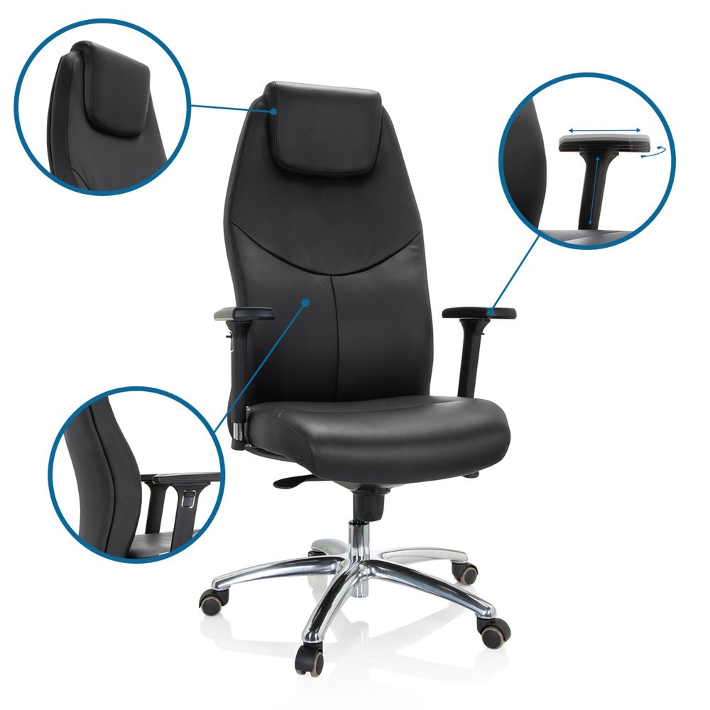 Produktabbildung Nr. 2: Siège de bureau / fauteuil de direction hjh OFFICE FERRARA cuir, noir