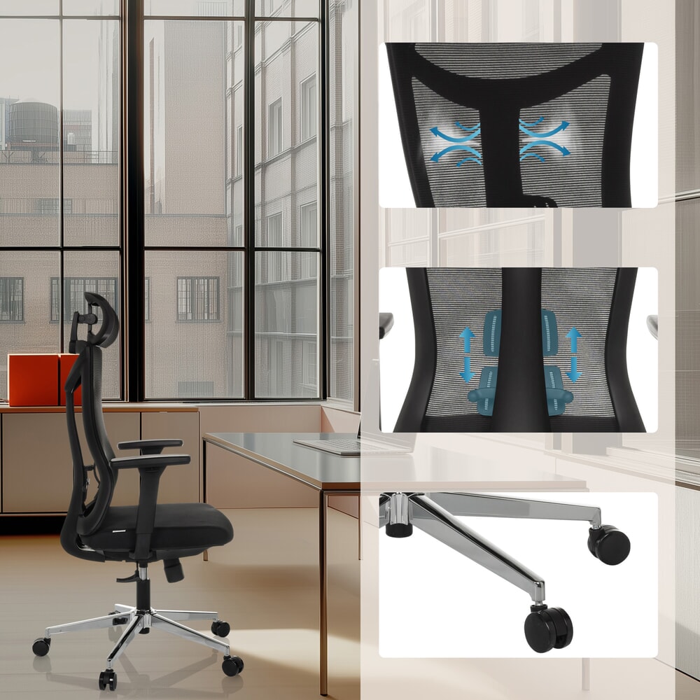 Productafbeelding nr. 4: hjh OFFICE bureaustoel KAMIAK, synchroonmechanisme, draagvermogen 120 kg, zwart