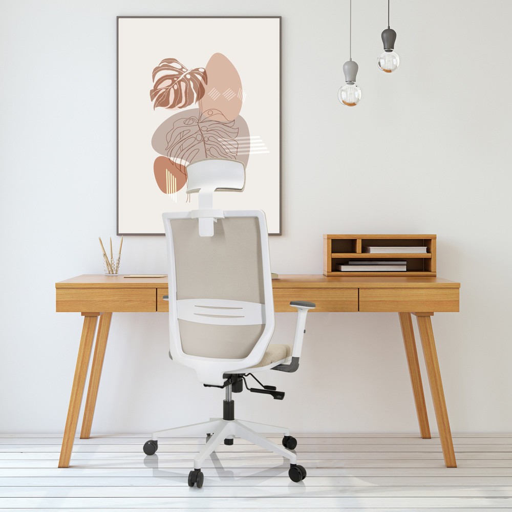 N° de l'image du produit 6 : Siège de bureau / siège pivotant hjh OFFICE PROFONDO PRO W maille/tissu, beige