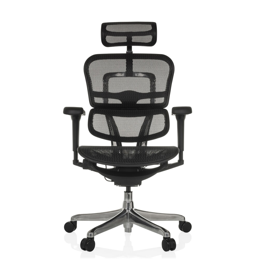 Fauteuil de direction hjh OFFICE ERGOHUMAN ULTRA GEN2, dossier en résille, capacité de charge 120 kg, coussin en tissu 460 - 580 mm, noir Illustration du produit: Fauteuil de direction hjh OFFICE ERGOHUMAN ULTRA GEN2, dossier en résille, capacité de charge 120 kg, coussin en tissu 460 - 580 mm, noir