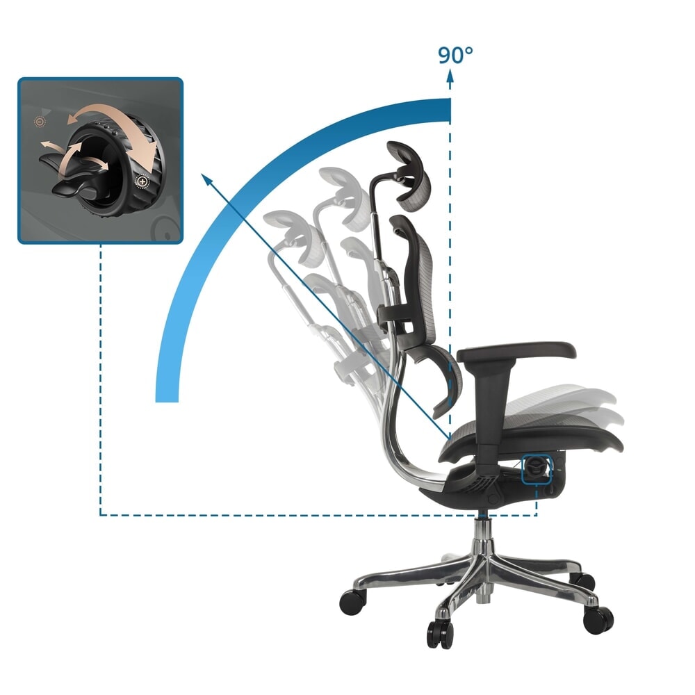 N° de l'image du produit 2 : Fauteuil de direction hjh OFFICE ERGOHUMAN ULTRA GEN2, dossier en résille, capacité de charge 120 kg, coussin en tissu 460 - 580 mm, noir
