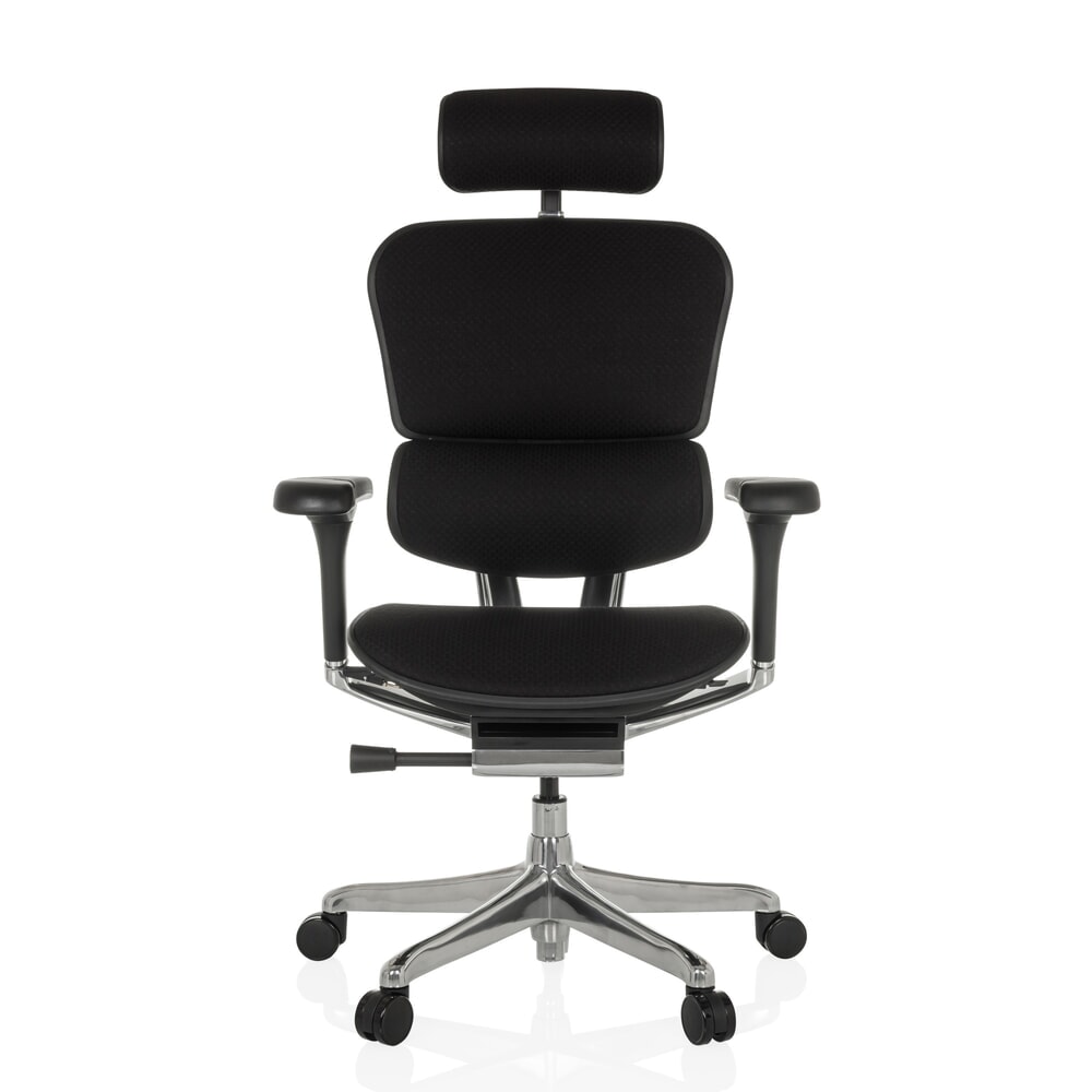 Fauteuil de direction hjh OFFICE ERGOHUMAN GEN2, capacité de charge 150 kg, entièrement rembourré, coussin en tissu 450 - 560 mm, noir Illustration du produit: Fauteuil de direction hjh OFFICE ERGOHUMAN GEN2, capacité de charge 150 kg, entièrement rembourré, coussin en tissu 450 - 560 mm, noir