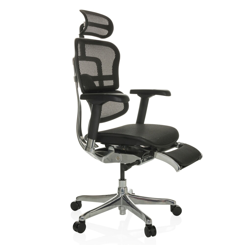 N° de l'image du produit 7 : Fauteuil de direction hjh OFFICE ERGOHUMAN PLUS LEGPRO GEN2, capacité de charge 150 kg, avec repose-jambes, tissu résille, coussin en tissu 480 - 580 mm, noir