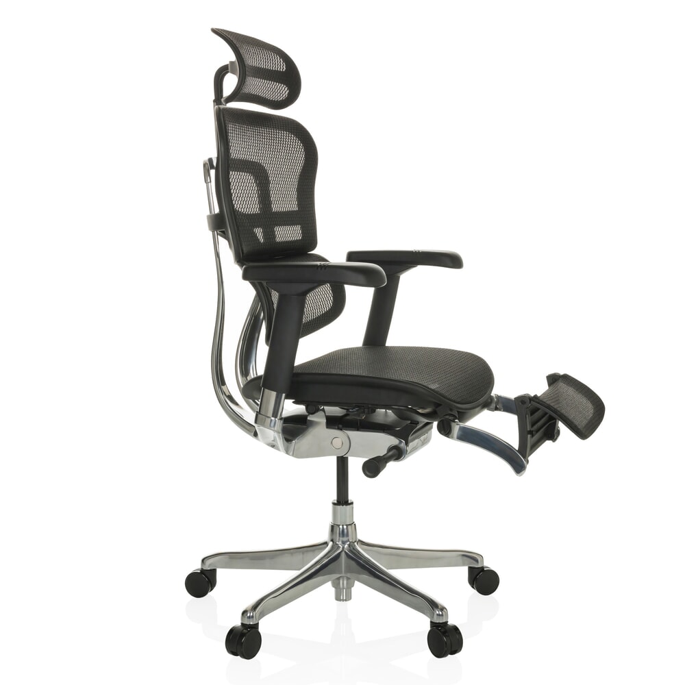 N° de l'image du produit 8 : Fauteuil de direction hjh OFFICE ERGOHUMAN PLUS LEGPRO GEN2, capacité de charge 150 kg, avec repose-jambes, tissu résille, coussin en tissu 480 - 580 mm, noir