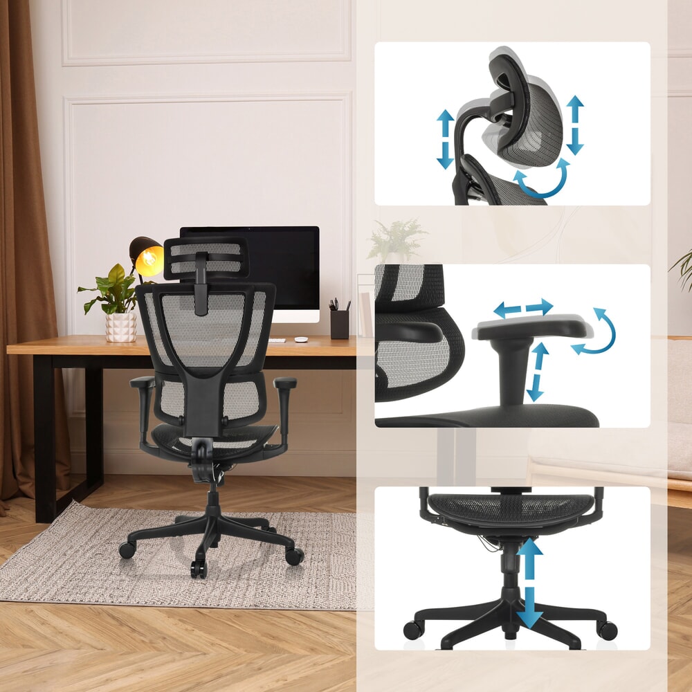Productafbeelding nr. 3: hjh OFFICE directiestoel ERGOHUMAN SLIM ECO M GEN2, met flexibele rugleuning, draagvermogen 120 kg, hoogte 1120 - 1340 mm, mesh zitting, zwart