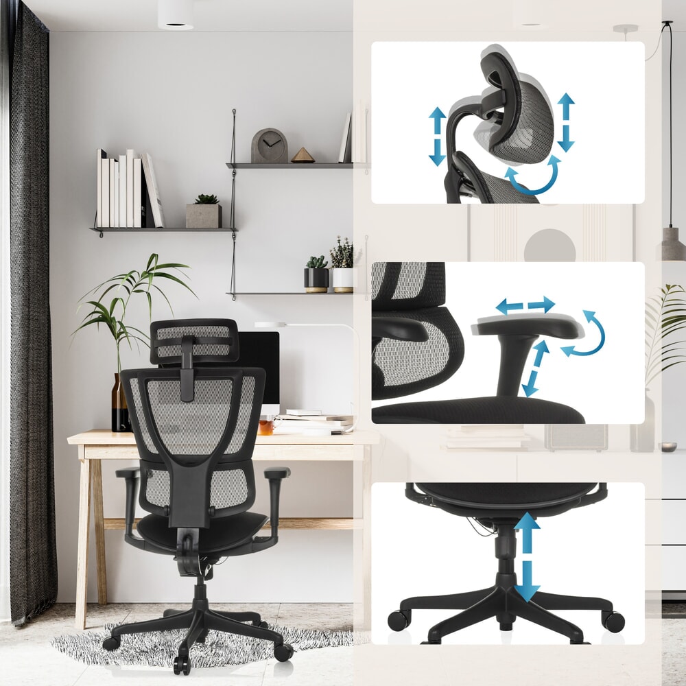 N° de l'image du produit 3 : Fauteuil de direction hjh OFFICE ERGOHUMAN SLIM ECO F GEN2, avec dossier flexible, capacité de charge 120 kg, hauteur 1120 - 1340 mm, assise en tissu, noir