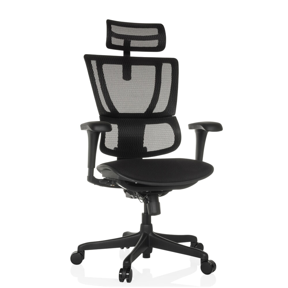 N° de l'image du produit 6 : Fauteuil de direction hjh OFFICE ERGOHUMAN SLIM ECO F GEN2, avec dossier flexible, capacité de charge 120 kg, hauteur 1120 - 1340 mm, assise en tissu, noir