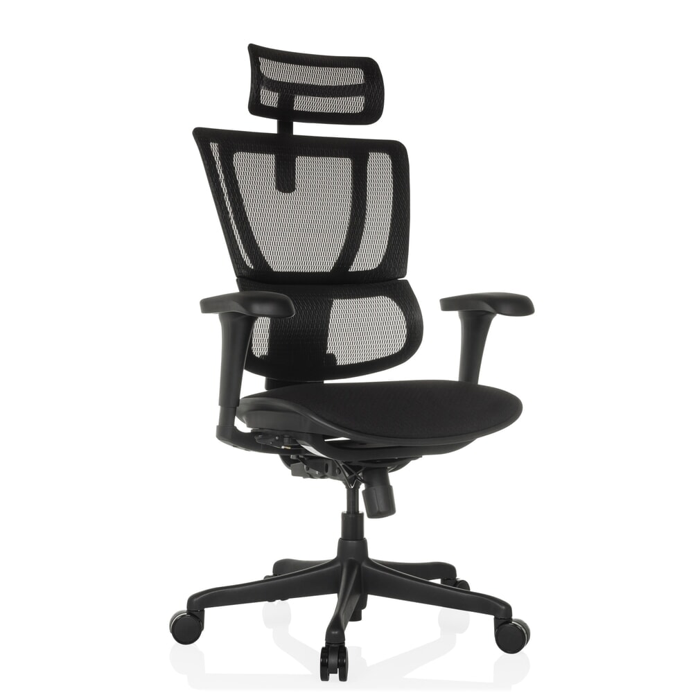 N° de l'image du produit 7 : Fauteuil de direction hjh OFFICE ERGOHUMAN SLIM ECO F GEN2, avec dossier flexible, capacité de charge 120 kg, hauteur 1120 - 1340 mm, assise en tissu, noir