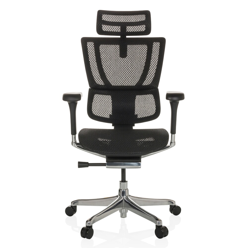 Fauteuil de direction hjh OFFICE ERGOHUMAN SLIM GEN2, avec dossier flexible, capacité de charge 150 kg, noir, accoudoir noir Illustration du produit: Fauteuil de direction hjh OFFICE ERGOHUMAN SLIM GEN2, avec dossier flexible, capacité de charge 150 kg, noir, accoudoir noir