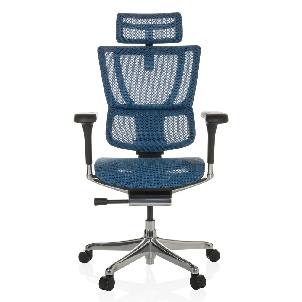 Illustration du produit: Fauteuil de direction hjh OFFICE ERGOHUMAN SLIM GEN2, dossier flexible, capacité de charge 150 kg, bleu, accoudoir noir