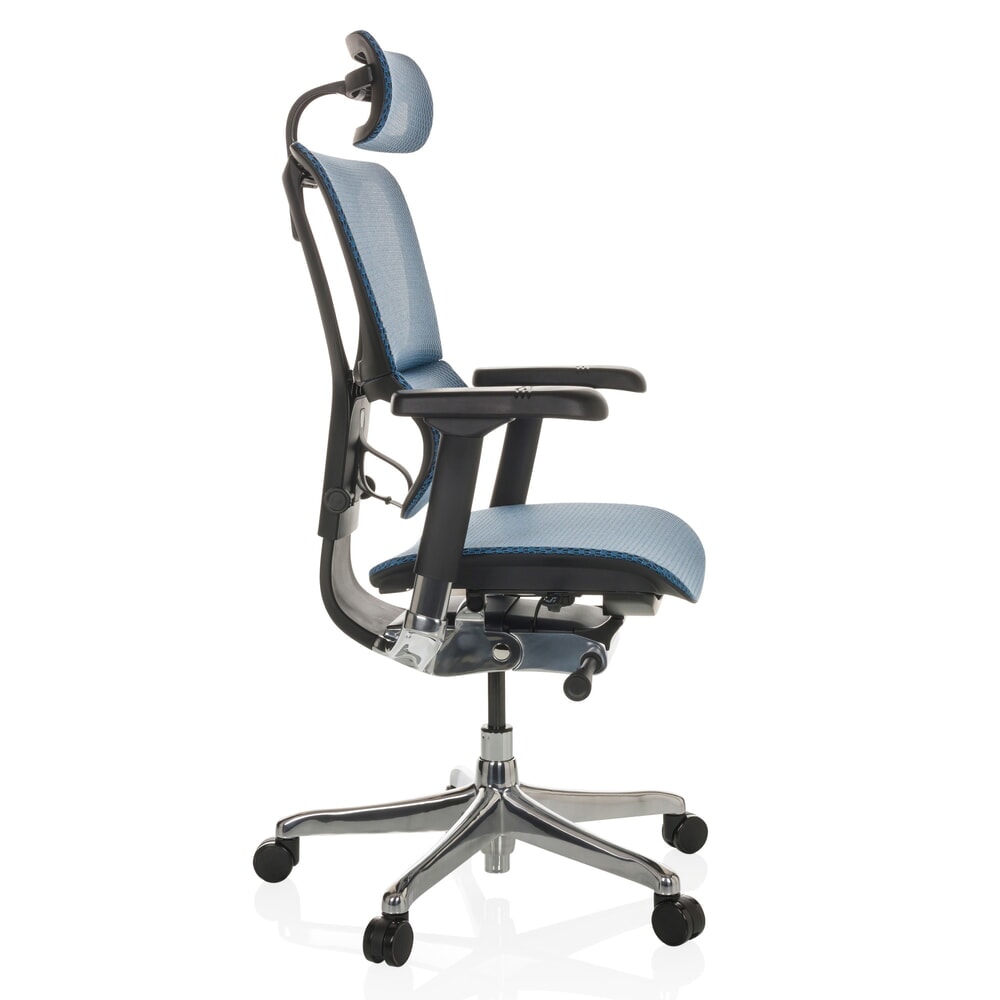 N° de l'image du produit 9 : Fauteuil de direction hjh OFFICE ERGOHUMAN SLIM GEN2, dossier flexible, capacité de charge 150 kg, bleu, accoudoir noir