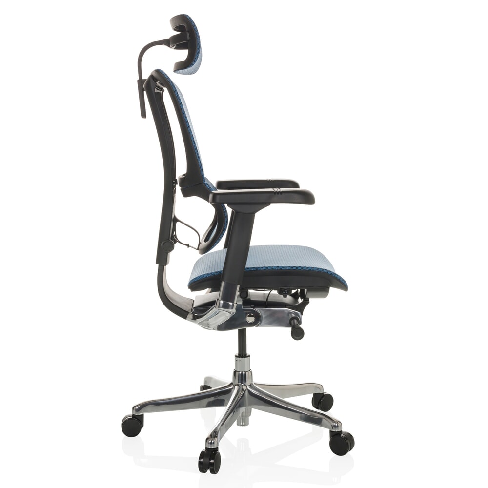 N° de l'image du produit 10 : Fauteuil de direction hjh OFFICE ERGOHUMAN SLIM GEN2, dossier flexible, capacité de charge 150 kg, bleu, accoudoir noir