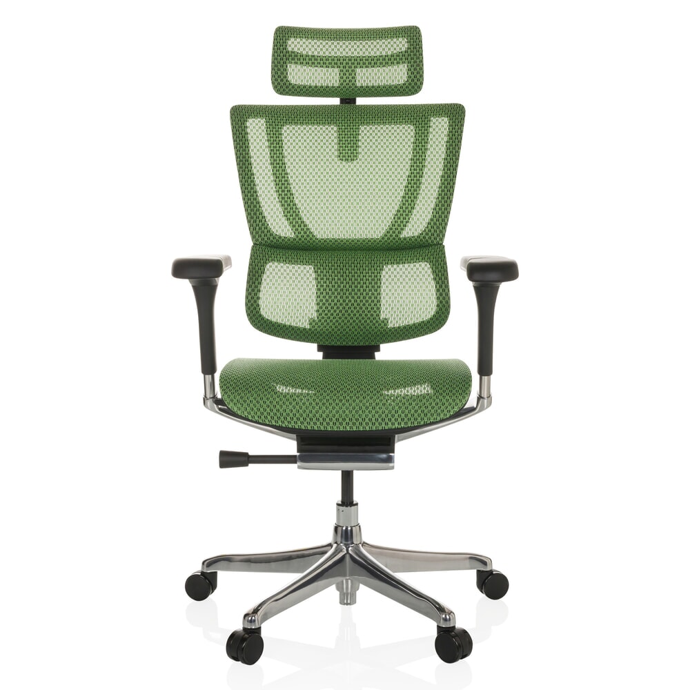 Product afbeelding: hjh OFFICE directiestoel ERGOHUMAN SLIM GEN2, met flexibele rugleuning, draagvermogen 150 kg, groen, armleuning zwart