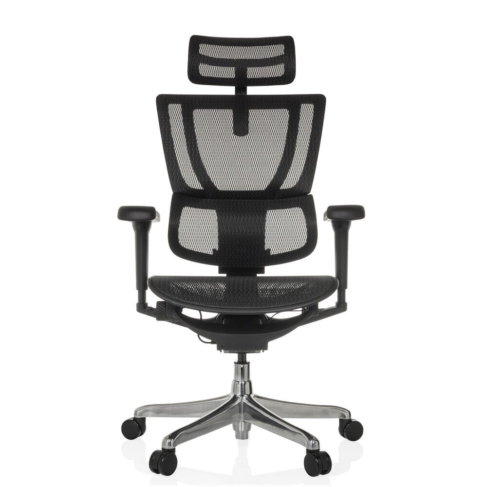 N° de l'image du produit 1 : Fauteuil de direction hjh OFFICE ERGOHUMAN SLIM ULTRA GEN2, avec dossier flexible, capacité de charge 120 kg, hauteur 1160 - 1350 mm, assise en résille, noir
