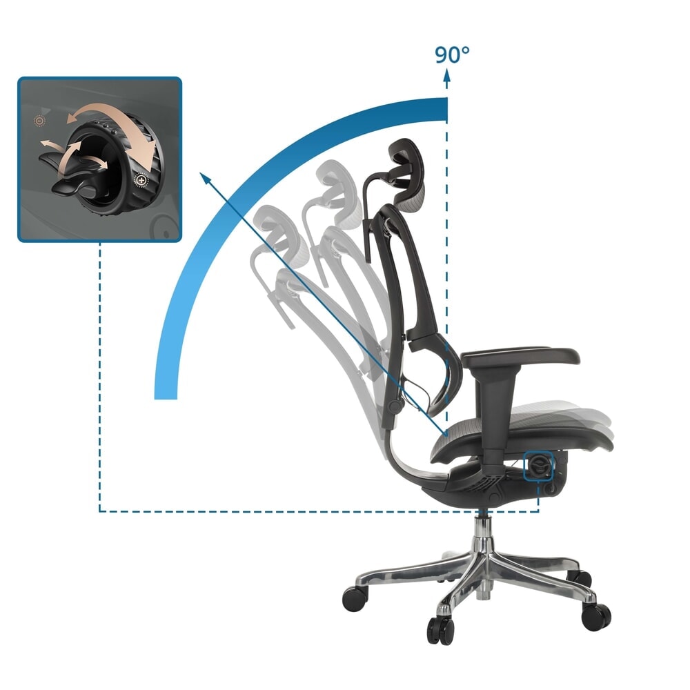 N° de l'image du produit 2 : Fauteuil de direction hjh OFFICE ERGOHUMAN SLIM ULTRA GEN2, avec dossier flexible, capacité de charge 120 kg, hauteur 1160 - 1350 mm, assise en résille, noir