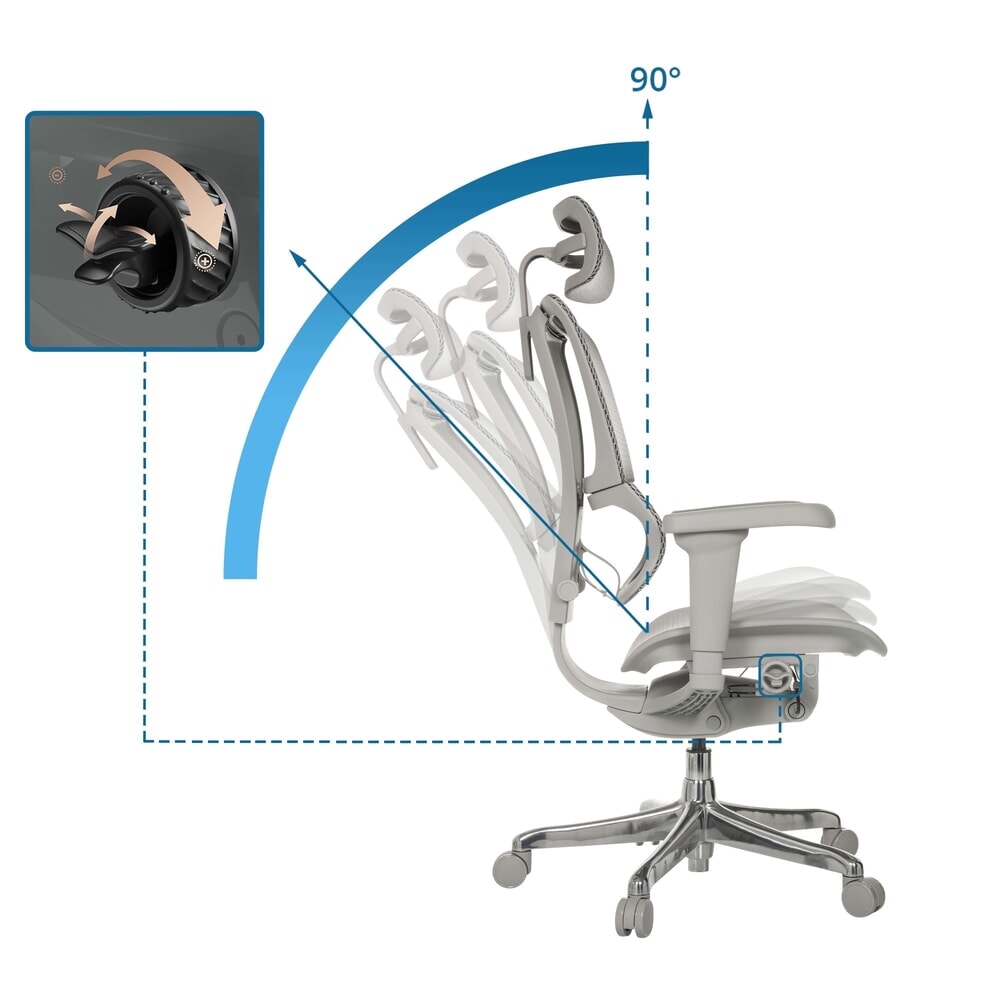 N° de l'image du produit 2 : Fauteuil de direction hjh OFFICE ERGOHUMAN SLIM ULTRA GEN2, dossier flexible, capacité de charge 120 kg, hauteur 1160 - 1350 mm, assise en résille, gris
