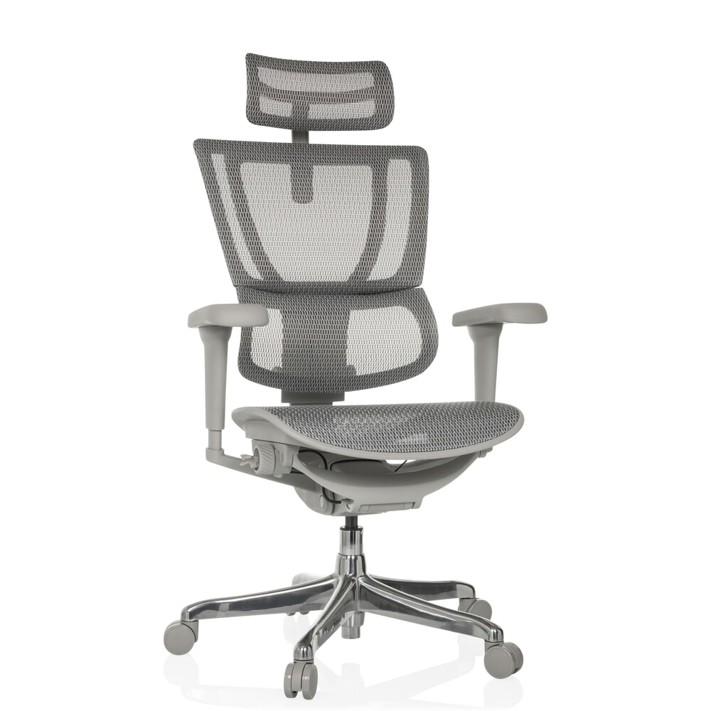 N° de l'image du produit 6 : Fauteuil de direction hjh OFFICE ERGOHUMAN SLIM ULTRA GEN2, dossier flexible, capacité de charge 120 kg, hauteur 1160 - 1350 mm, assise en résille, gris