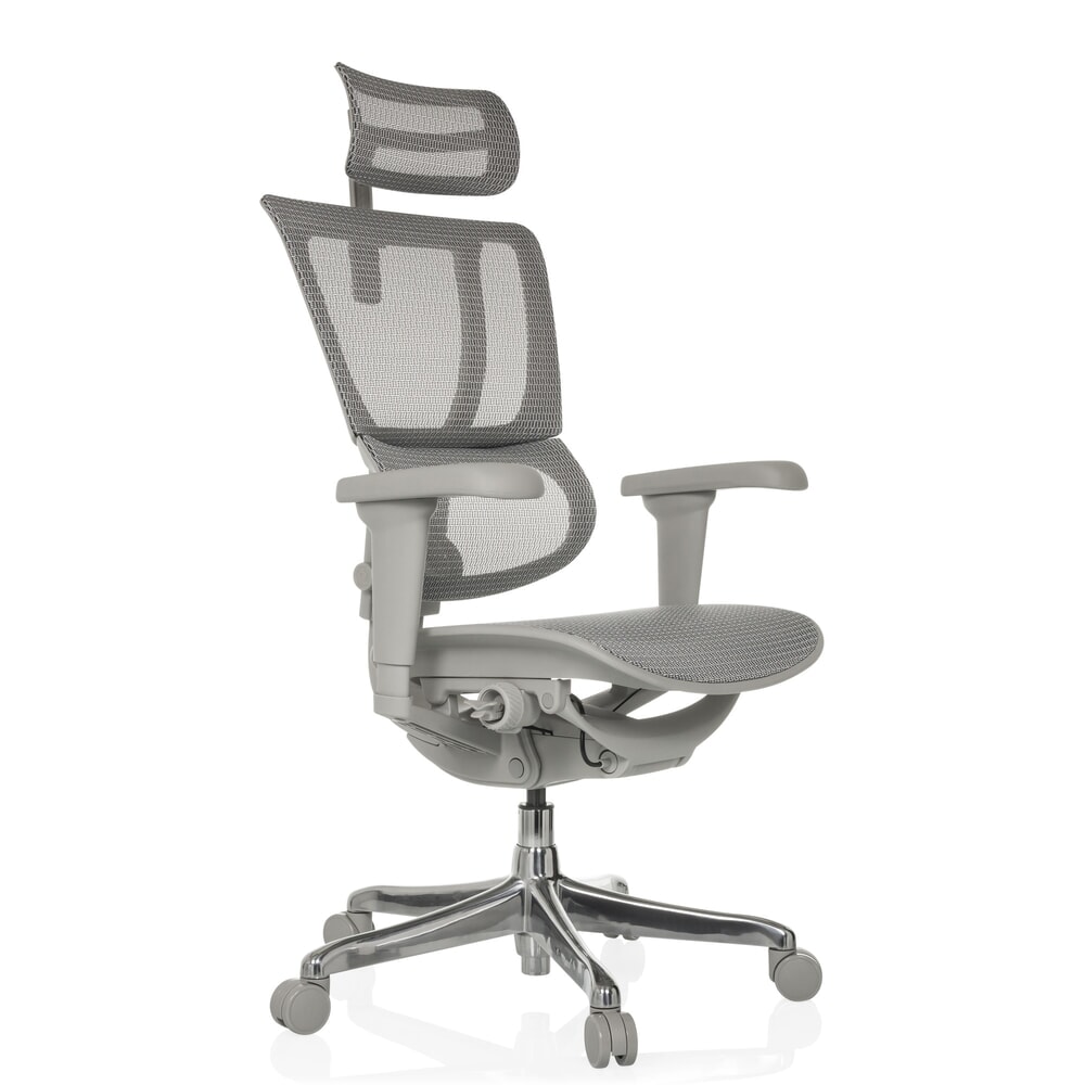N° de l'image du produit 8 : Fauteuil de direction hjh OFFICE ERGOHUMAN SLIM ULTRA GEN2, dossier flexible, capacité de charge 120 kg, hauteur 1160 - 1350 mm, assise en résille, gris