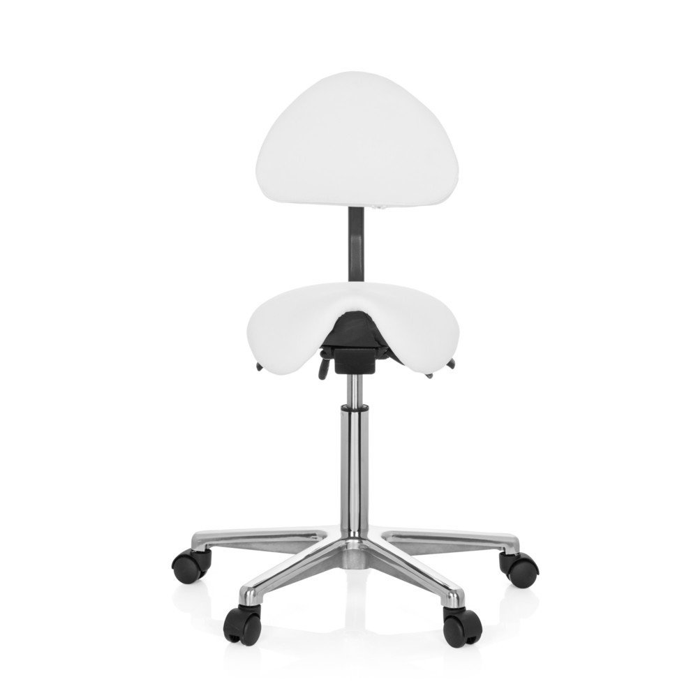 Product afbeelding: hjh OFFICE Hocker / Drehhocker TOP WORK 20 Kunstleder, weiß
