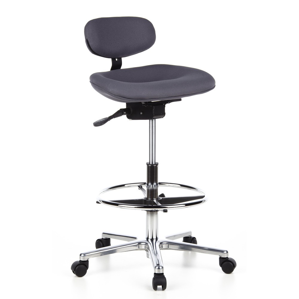 Produktabbildung Nr. 2: hjh OFFICE Hocker / Drehhocker WORK MF Stoff, anthrazit
