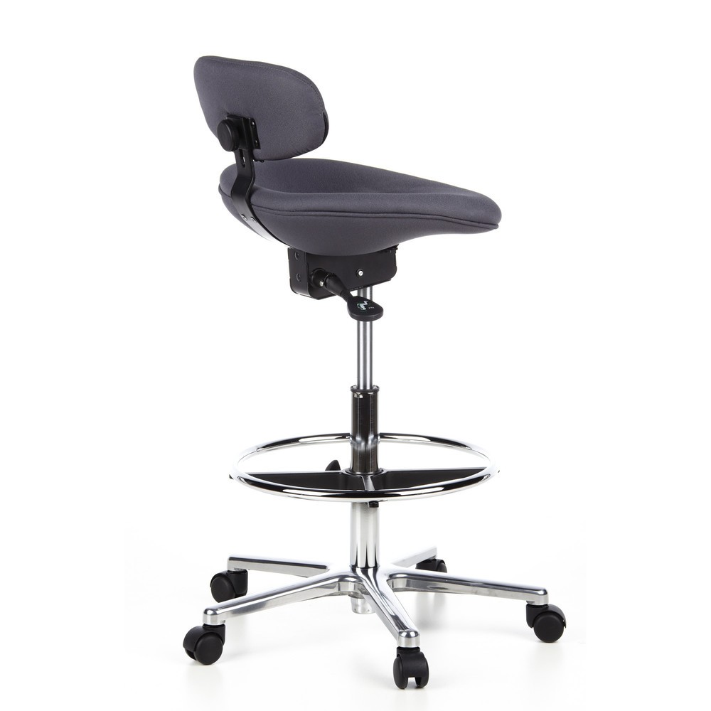 Produktabbildung Nr. 4: hjh OFFICE Hocker / Drehhocker WORK MF Stoff, anthrazit